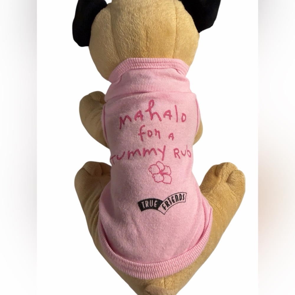 Mahalo for a Tummy Rub Light Pink Dog T-Shirt by Doggie Skins size XS